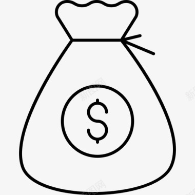 钱美元袋子金融图标图标