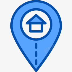 房地产地址设计地址房地产124蓝色图标高清图片