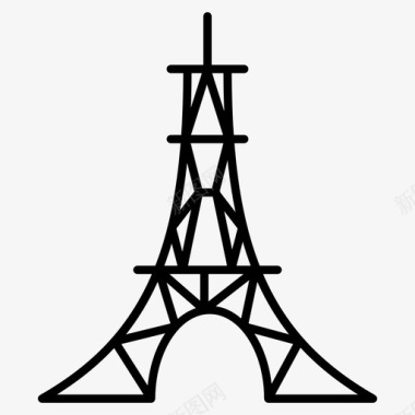 巴黎风光埃菲尔铁塔法国地标图标图标
