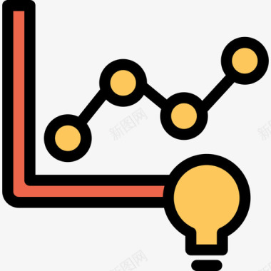 折线图分析和图表线颜色橙色图标图标
