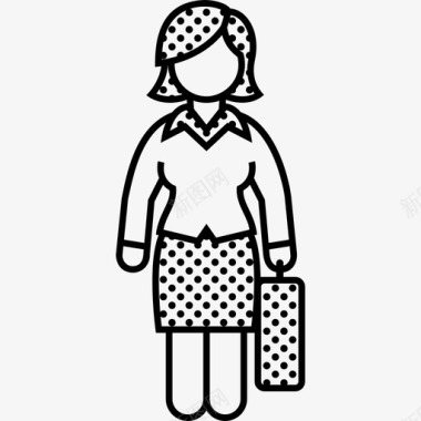 女商人企业号手提箱图标图标