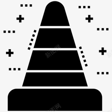 分层三角锥交通锥建筑锥塔图标图标