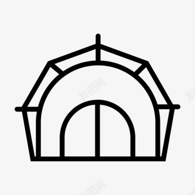 野外露营帐篷现代帐篷露营登山图标图标