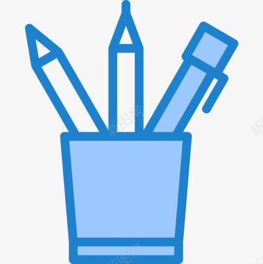 铅笔盒51学校蓝色图标图标