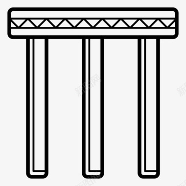非洲三条腿的椅子非洲的三条腿的椅子花园图标图标