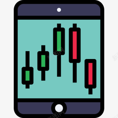 电脑平板手机平板电脑金融75线性颜色图标图标