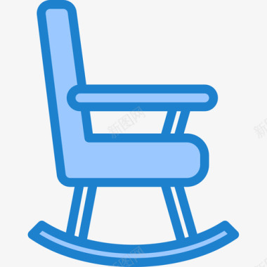 摇椅家具和家用27蓝色图标图标