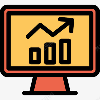 橙色分析分析和图表线颜色橙色图标图标