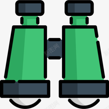 夏令营总动员双筒望远镜夏令营3线性颜色图标图标