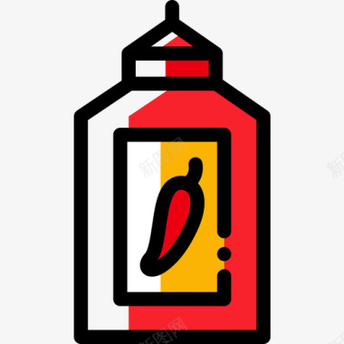 瓶辣椒酱野餐42颜色省略图标图标