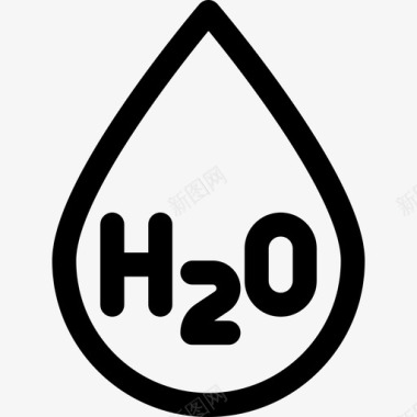 H2o化学29线性图标图标