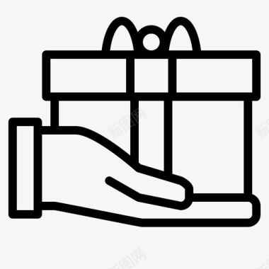 礼物盒子手图标图标