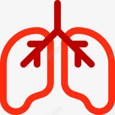 绿色健康标识肺部医院40线颜色图标图标