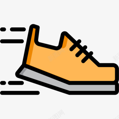 运动鞋6号跑步鞋线性颜色图标图标