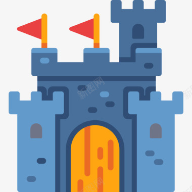 城堡游戏19平坦图标图标