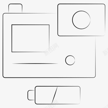 涂鸦动作动作摄像机电池充电图标图标