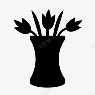 花盆装饰花瓶图标图标