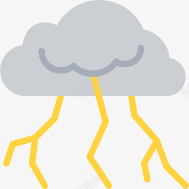 卡通雷雨天气雷雨129号天气平坦图标图标