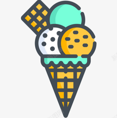冰淇淋旅行183双色图标图标