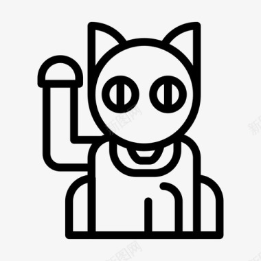 曼尼基内科装饰日本猫图标图标