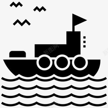 船游船水上船只图标图标