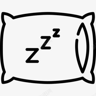 枕头睡觉时间16线性图标图标
