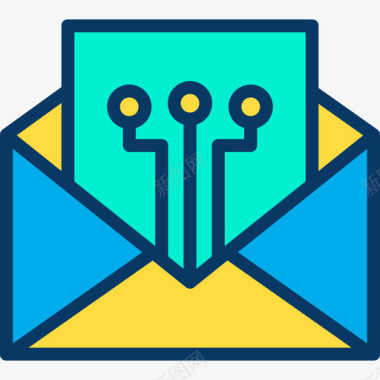 邮件标志电子邮件技术58线颜色图标图标