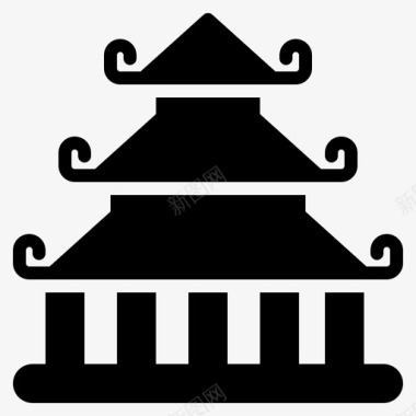 城堡中国文化图标图标