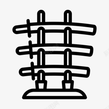 武士刀架装饰日本图标图标