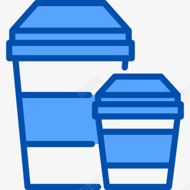咖啡杯食品和饮料8蓝色图标图标