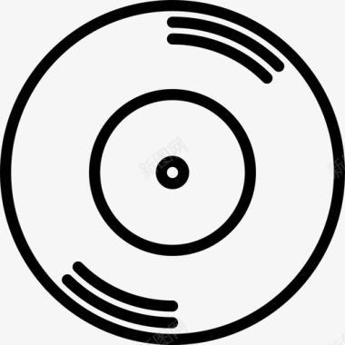 唱片音乐和乐器9线性图标图标