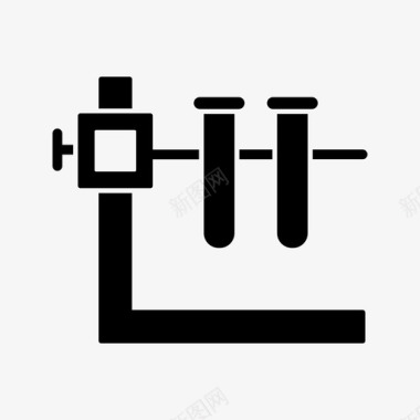 两管带支架实验试管图标图标