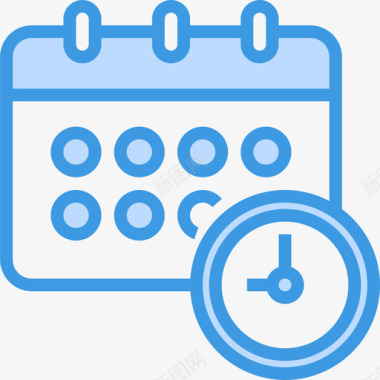 日历商务管理34蓝色图标图标