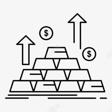 金条黄金现金硬币图标图标