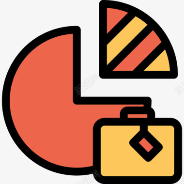 饼图分析和图表线颜色橙色图标图标