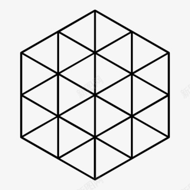 网格六边形立方体网格图标图标