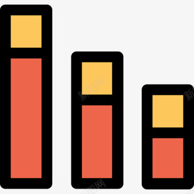 条形图大数据8线形橙色图标图标