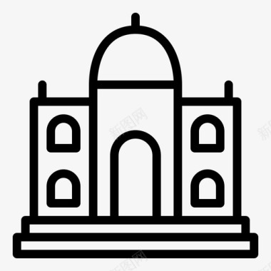 泰姬陵建筑景观图标图标