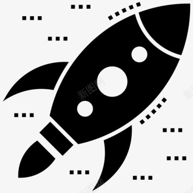 太空探索火箭发射商业发射符号导弹图标图标