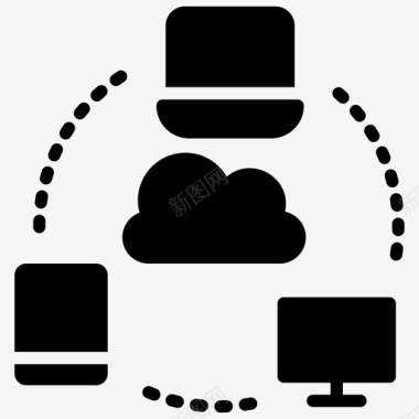 百度云计算机连接云连接云技术图标图标