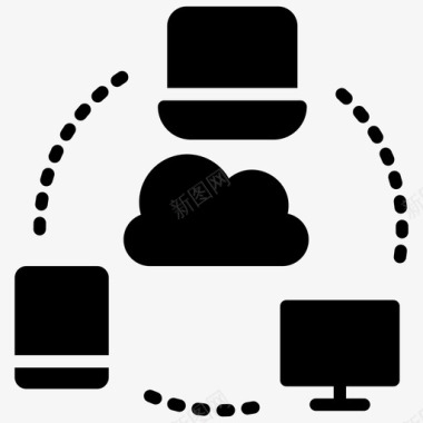 云计算背景计算机连接云连接云技术图标图标