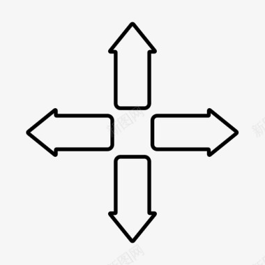 方向指示标志4个方向箭头箭头符号图标图标