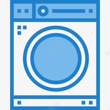 洗衣机家用设备5蓝色图标图标