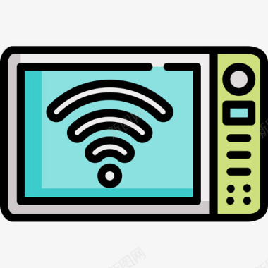 微波炉微波炉domotics7线性颜色图标图标