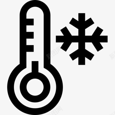 寒冷冬季运动3线性图标图标