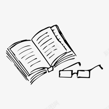 书和眼镜阅读学校图标图标
