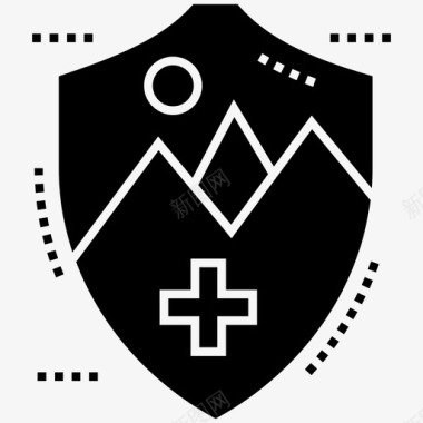 公共信息标志安全标志冒险安全盾健康安全医疗安全图标图标