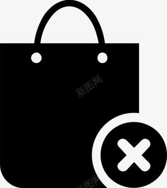 购物袋取消拎包图标图标