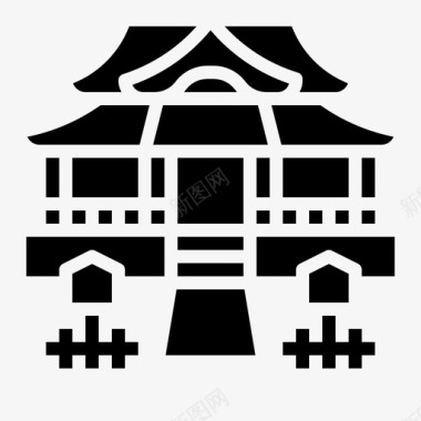 坚持文化神社建筑文化图标图标