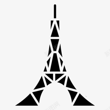 巴黎风光埃菲尔铁塔法国地标图标图标